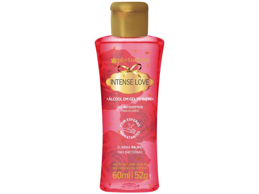 Álcool em Gel 70% Antisséptico de Bolsa - Pimenta Rosa Phytoderm Intense Love 60ml