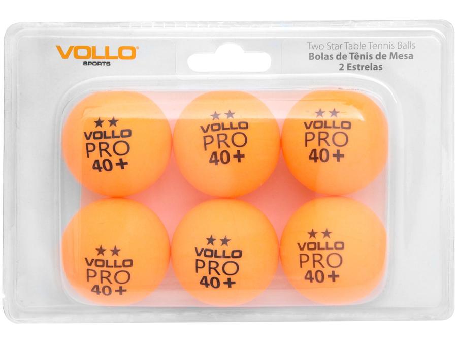 Bola de Ping Pong/Tênis de Mesa Profissional - Vollo Sports 2 Estrelas VT612 6 Unidades