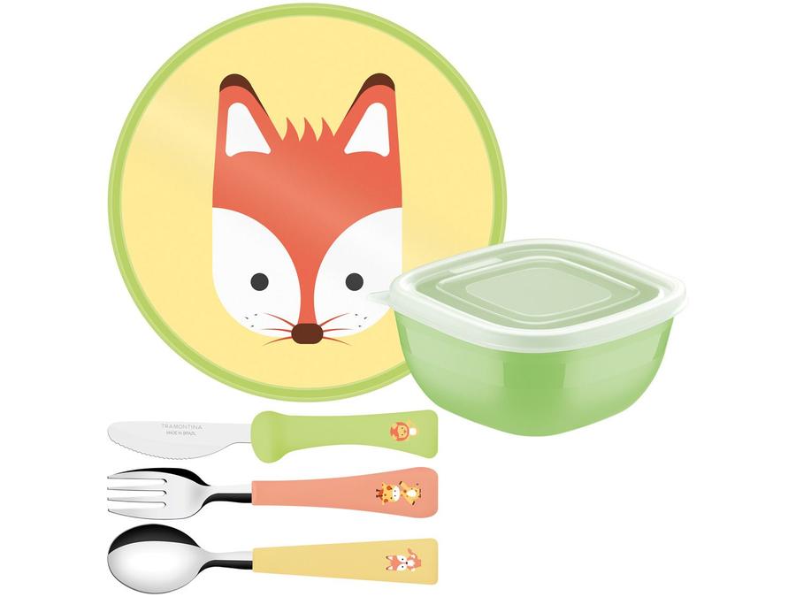 Kit Alimentação Infantil 5 Peças Animais - Tramontina Baby Friends Colorido