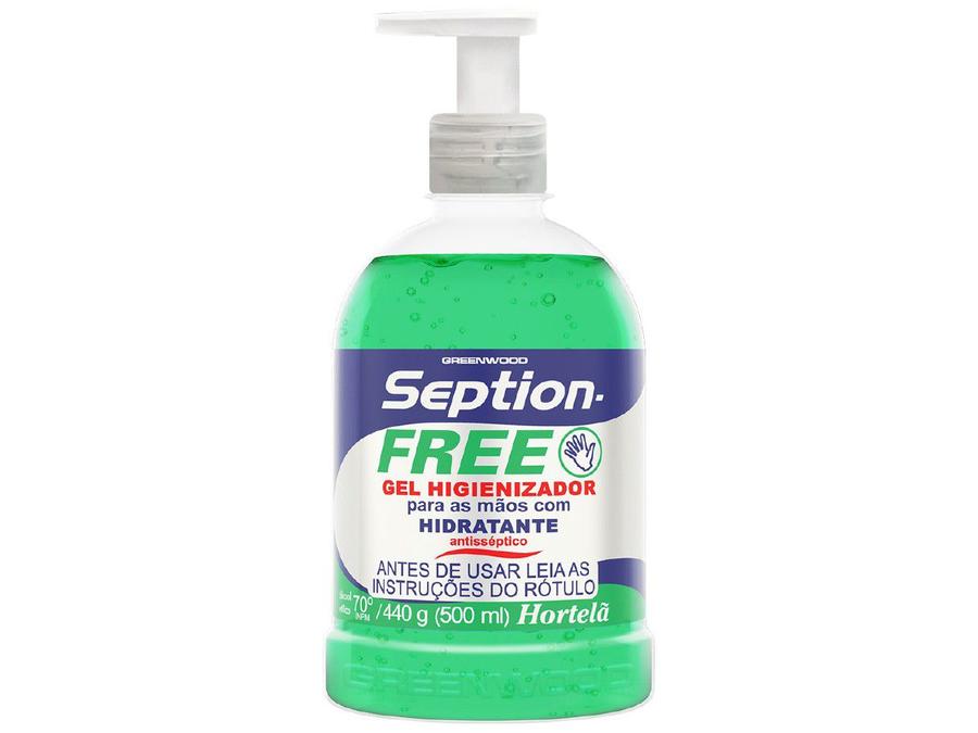 Álcool em Gel 70% Antisséptico Hortelã - Seption Free 500ml
