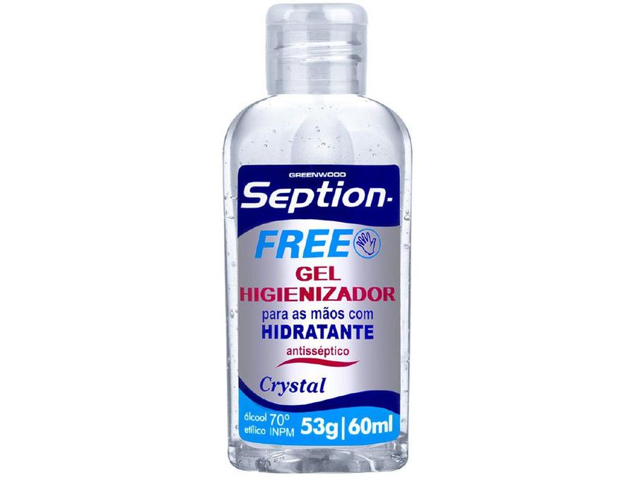 Álcool em Gel 70% Antisséptico Seption Free - Crystal 60ml