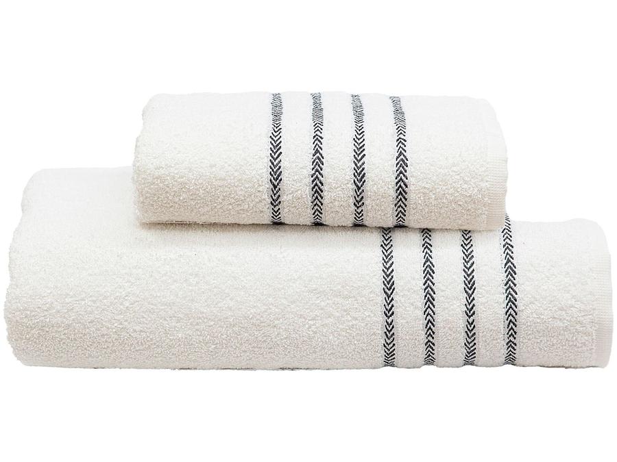 Jogo de Toalhas de Banho Döhler Algodão - Jacquard Premium FJ-6730 Branco 2 Peças