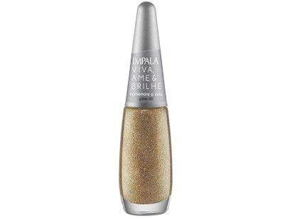 Esmalte Impala Viva Ame e Brilhe Comemore a Vida - Glitter 7,5ml