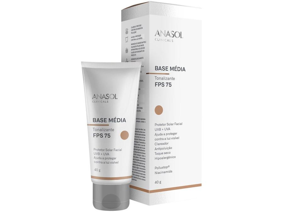 Base Anasol Clinicals Tonalizante Loção Média - FPS 75 40g