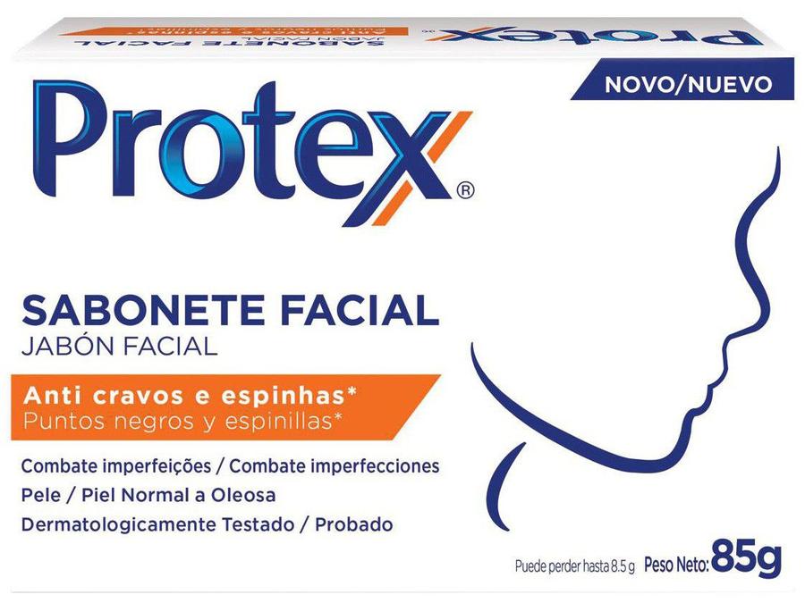 Sabonete em Barra Facial Protex - Anti Cravos e Espinhas 85g