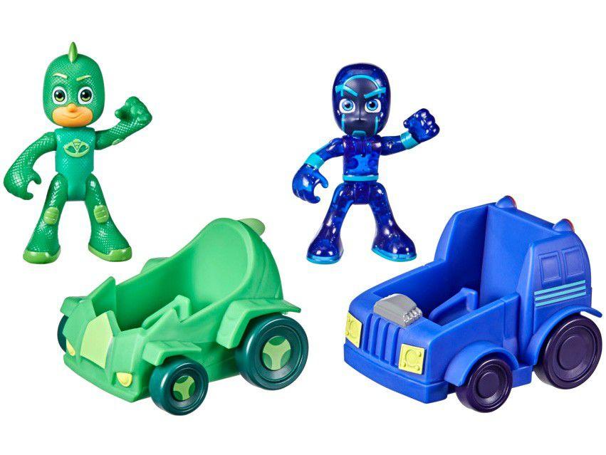 Boneco PJ Masks Veículos de Ação Lagartixo - Ninja Noturno 7,5cm com Acessórios Hasbro