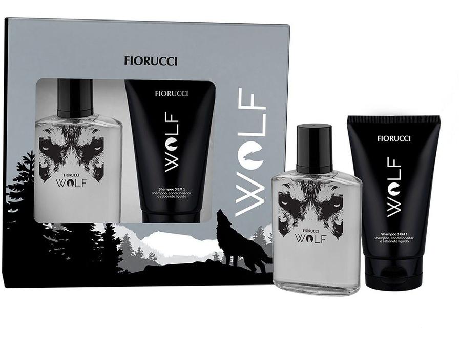 Kit Perfume Fiorucci Wolf Masculino - Eau de Cologne 100ml com Shampoo