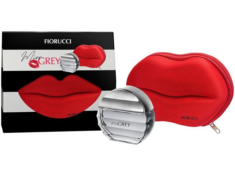 Kit Perfume Fiorucci Miss Grey Feminino - Eau de Cologne 75ml com Bolsa Clutch