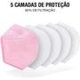 Imagem de 01 Máscara Kn95 Descartável Rosa Wwdoll Com Filtro E Clipe