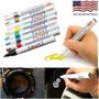 Imagem de 02 Caneta Paint Marker  P/ Pintar Permanente Pneu Óculos Vidro Metal Madeira Borracha tinta automotiva pintura carro cerâmica  tenis Plástico tecido