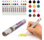 Imagem de 02 Caneta Paint Marker  P/ Pintar Permanente Pneu Óculos Vidro Metal Madeira Borracha tinta automotiva pintura carro cerâmica  tenis Plástico tecido