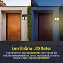 Imagem de 02 Luminária Parede Solar Externa Luz Led Arandela Solar Sensor Movimento Prova D'Água