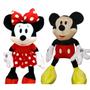 Imagem de 02 Pelúcias Mickey Mouse e Minnie Vermelha 45cm