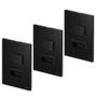 Imagem de 03 Conjunto Interruptor Simples + Tomada 20a 4x2 Recta Preto