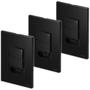 Imagem de 03 Interruptor Duplo Simples + Tomada 20 A Recta Preto Fosco