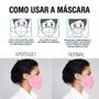 Imagem de 03 Máscaras KN95 Descartáveis Rosa WWDoll com Filtro Clipe p