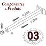 Imagem de 03 SUPORTES REFLETOR BASE RETA BRAÇO 40 cm 3 cjts