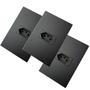 Imagem de 03 Tomadas Simples 10 A 4x2 Blux Recta Black Fosco Santin