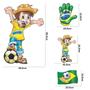 Imagem de 04 Enfeite Mural Boneco Caipira Futebol Brasil Copa Do Mundo