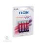 Imagem de 04 Pilhas Recarregável Elgin Aaa 1000mah 01 Blister C/4 Unid