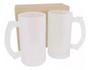 Imagem de 06 Canecas Vidro Jateada 475ml Chopp Pronta Para Sublimação