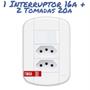 Imagem de 1 Conjunto com Interruptor Simples 16a e 2 Tomadas 20A