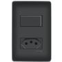 Imagem de 1 Interruptor Simples e 1 Tomada 2P+T Preto de 20A/250V - 4063 - FAME