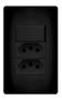 Imagem de 1 Interruptor Simples e 2 Tomadas Pretas 20A/250V - Fame
