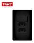 Imagem de 1 Interruptor Simples e 2 Tomadas Pretas 20A/250V - Fame