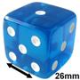 Imagem de 1 Jogo De Dado 26mm 2,6cm Azul Translúcido Euclides Jordão EJ Games