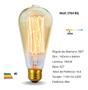 Imagem de 1 Lâmpada Filamento Carbono Bulbo St64 Vintage Retro Edison