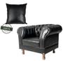 Imagem de 1 Poltrona Chesterfield Duque + 1 Almofada Corano Preto sala de estar/Recepção