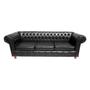 Imagem de 1 Sofá Chesterfield Capitone Luiz XV Corano Preto 2M /  Recepção, Sala, Móveis, decoração