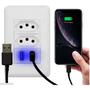 Imagem de 1 Tomada de Parede Dupla Com Entrada Usb DUO 5V Bivolt  - 4 em 1