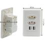 Imagem de 1 Tomada de Parede Dupla Com Entrada Usb DUO 5V Bivolt  - 4 em 1