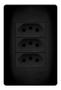 Imagem de 1 Tomada Tripla 20A + 1 Interruptor Triplo Habitat Black - Fame
