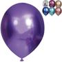 Imagem de 10 Balão Bexiga Cromado, Balões 9 Polegadas Pacote De 10 Unds, Balão Metalizado Brilhante