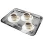 Imagem de 10 Bandejas Inox Rasa Retangular 30 X 40 Servir-Kit 10 Peças