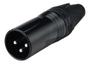 Imagem de 10 Conector Xlr Canon Macho Mic Dmx Preto Lu71226bk Luminos