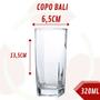 Imagem de 10 Copos Quadrado Vidro Transparente Texas Mesa Posta 320ml