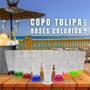 Imagem de 10 Copos Tulipa De Acrílico Base Colorida 350 Ml