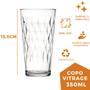 Imagem de 10 Copos Vitrage 350ml Agua Vidro Transparente Suco Nadir