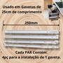 Imagem de 10 Corrediça de 25cm  250mm 5 PAR Gaveta Moveis Armário Trilho Reforçada Corredica Gavetas Corrediças Armario 5 Pares Branco Branca