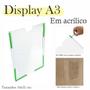 Imagem de 10 Display Parede Quadro Aviso Porta Folhas A3 Acrílico Vert