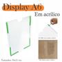 Imagem de 10 Display Parede Quadro Aviso Porta Folhas A6 Acrílico Vert