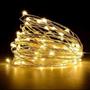 Imagem de 10 Fio Fada Prata Com 20 LEDs sem Fio 3 Funções Pisca Pisca