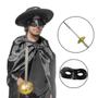 Imagem de 10 Kit Fantasia Zorro com Máscara e Espada