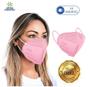 Imagem de 10 Máscaras Descartáveis Rosa KN95 PFF2 WWDoll Cód Anvisa