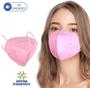 Imagem de 10 Máscaras Descartáveis Rosa KN95 WWDoll 5 Camadas Anvisa