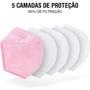 Imagem de 10 Máscaras Respiratórias Kn95 Rosa Wwdoll 5 Camada Anvisa